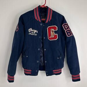 COOGI 69 "Love Passion" Men Varsity Letterman Patches Snap Button Jacket  large